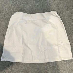 White tennis skirt with shorts attached underneath